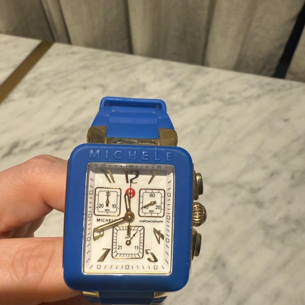 Michele Blue Chronograph Watch